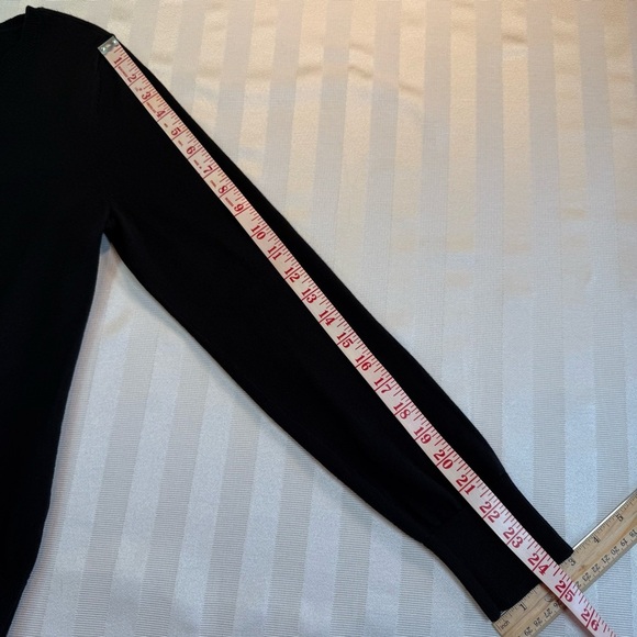 ANN TAYLOR LOFT Square Rhinestone Button Front Long Sleeve Black Cardigan Sz M - Picture 7 of 11